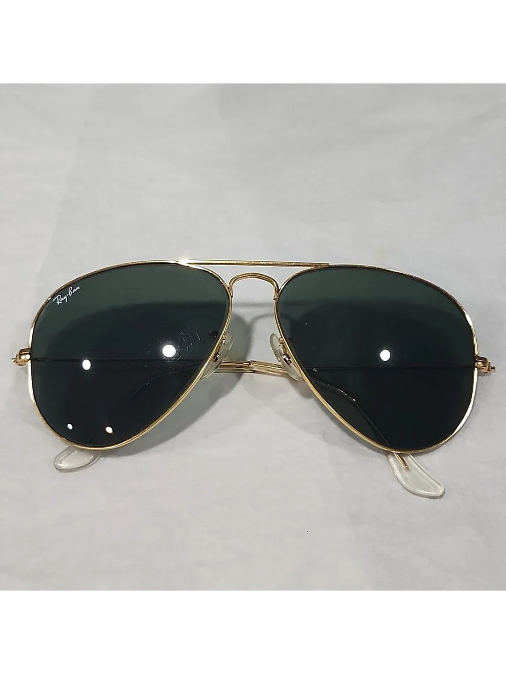Ray Ban B&L Vintage Gold Metal Green Aviator Sunglasses 58-14 USA Exc Lenses
